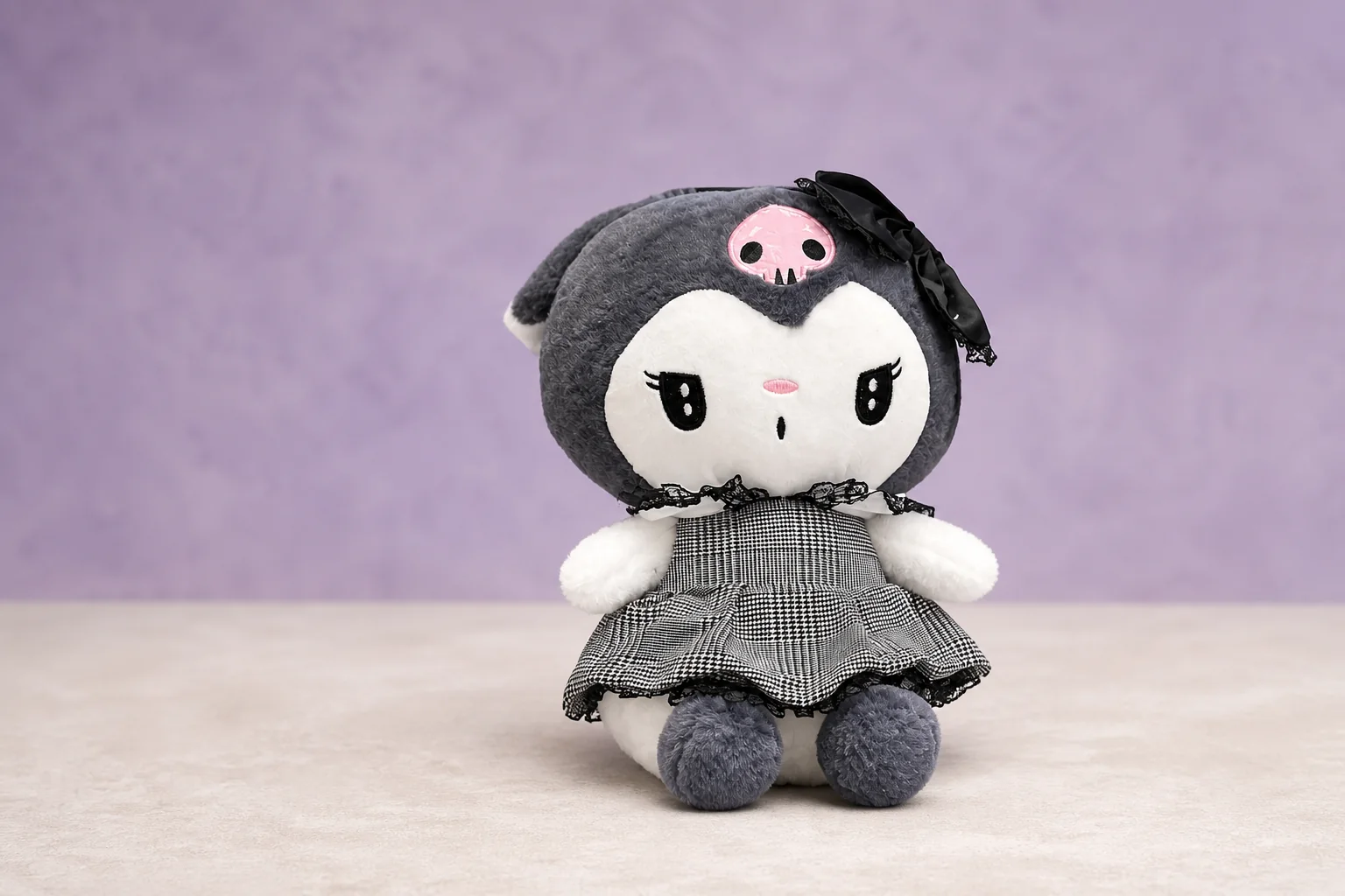 Peluche con vestido en fotografía de catálogo horizontal